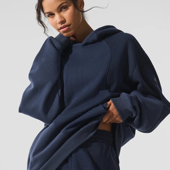 ALO Yoga Tops - NWT ALO Make Waves Hoodie Navy Size XL